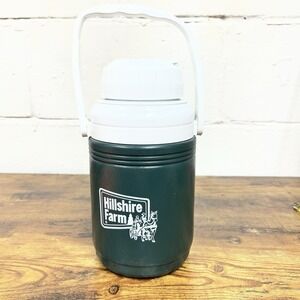 Vintage Coleman Hillshire Farm Green Insulated Thermos Jug Lunch Cooler